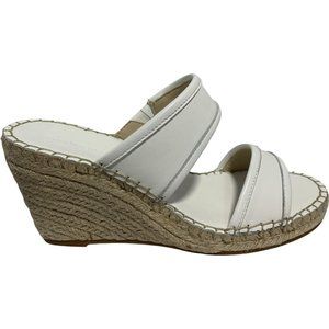 Cupcakes & Cashmere Nalene White Sandals Wedge Espadrilles Size 7